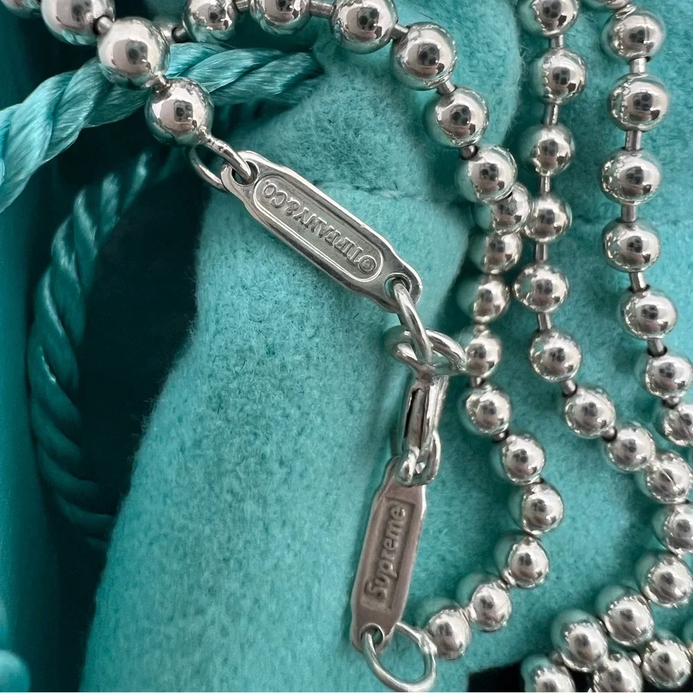 Tiffany x SUPREME Heart Necklace, Sterling Silver 24" Chain - Picture 6 of 7